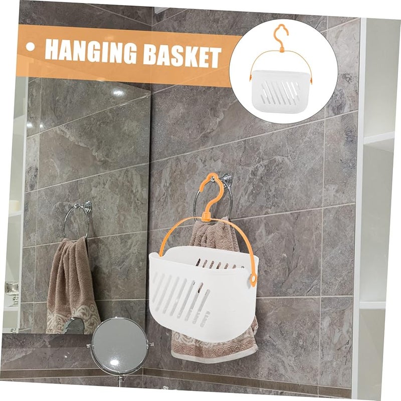 Zerodeko White Hanging Plastic Shower Basket Organizer Space Saving Portable Storage For Bathroom Kitchen - Image 3